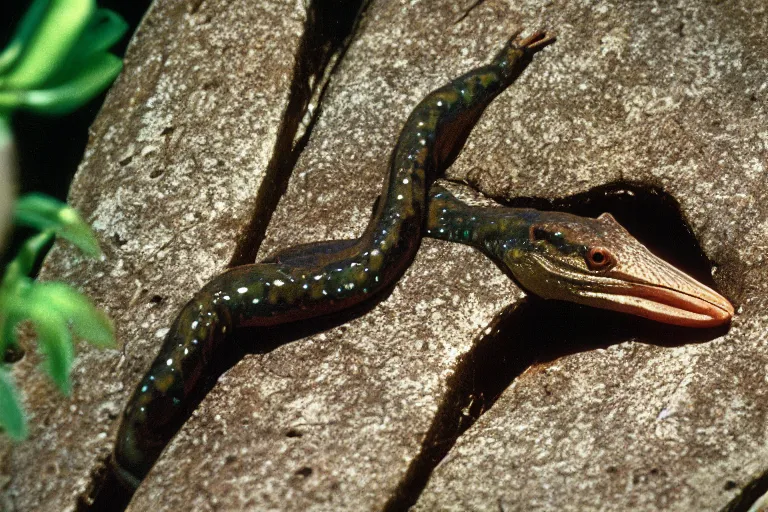 Image similar to a photo of a pelican salamander in its natural habitat, kodak ektachrome e 1 0 0 photography