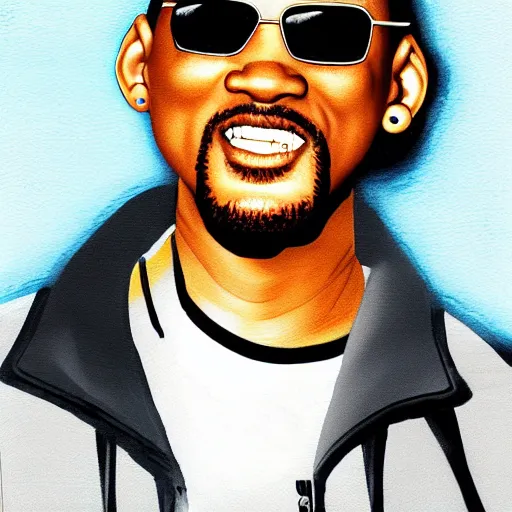 Prompt: will smith in friday night funkin, by kawaiisprite