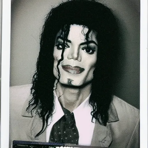 Prompt: polaroid photo of michael jackson dressed as an elderly doctor