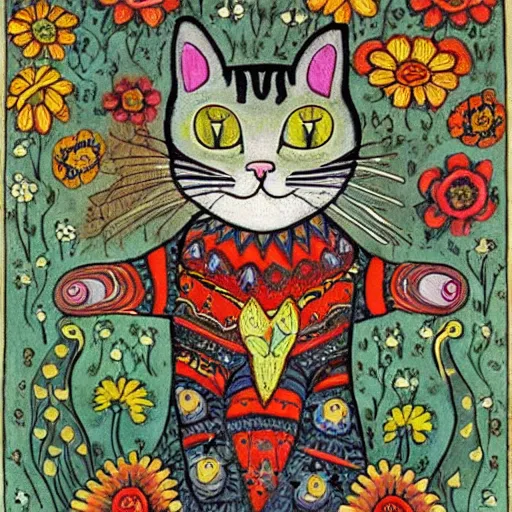 Image similar to cat in the style of Louis Wain