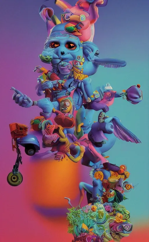 Prompt: the works of lisa frank and beksinski by pixar in the style of team fortress 2