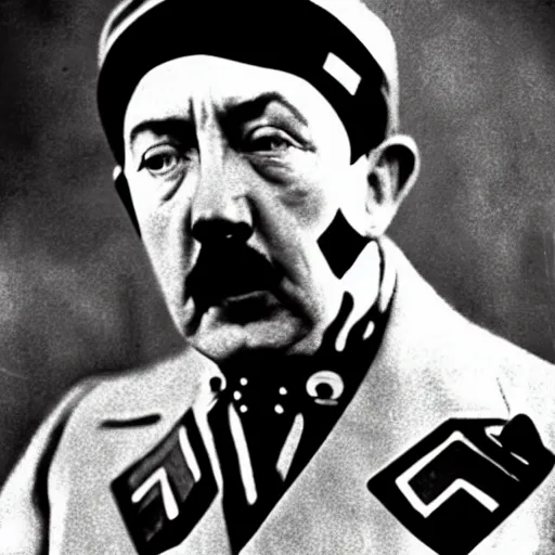 Image similar to woodie Allen as Adolf hitler, movie still,