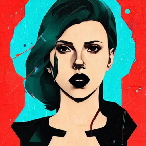 Image similar to Scarlett Johansson as Black Widow profile picture by Sachin Teng, asymmetrical, Organic Painting , Matte Painting, geometric shapes, hard edges, graffiti, street art:2 by Sachin Teng:4