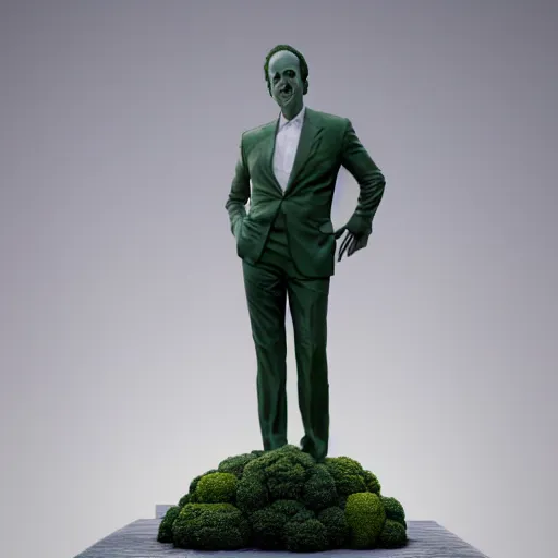 Prompt: hyperrealistic mixed media image of a statue of jerry seinfeld made entirely of salad and leafy green vegetables, stunning 3 d render inspired art by istvan sandorfi and greg rutkowski, perfect facial symmetry, realistic, highly detailed attributes and atmosphere, dim volumetric cinematic lighting, 8 k octane extremely hyper - detailed render, post - processing, masterpiece,