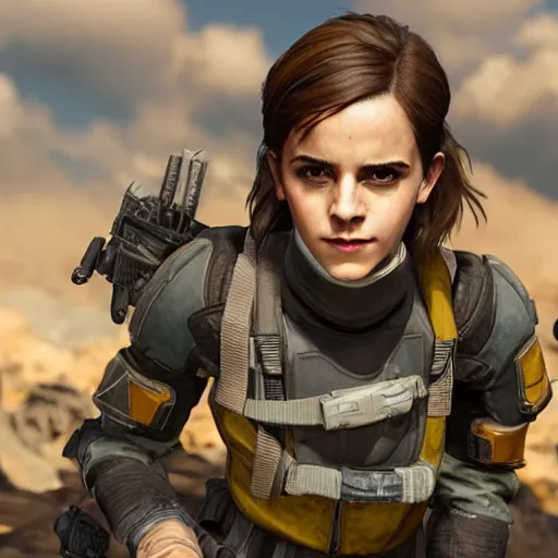 Image similar to Emma Watson screenshot from apex legends