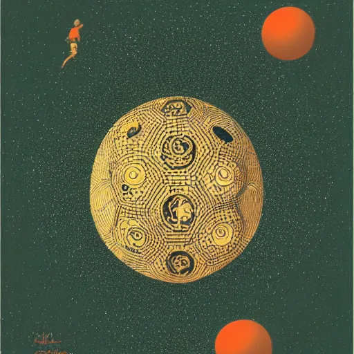 Image similar to illustration of football ball, by, da vinci and victo ngai