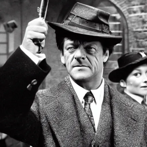 Image similar to Sean Bean as Bert in Mary Poppins, movie still, photograph