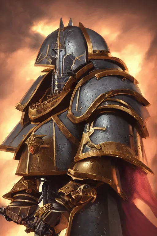 Image similar to armor portrait heros warhammer 4 0 k horus heresy fanart - the primarchs emperor by johannes helgeson animated with vfx concept artist & illustrator global illumination ray tracing hdr fanart arstation zbrush central hardmesh 8 k octane renderer comics stylized