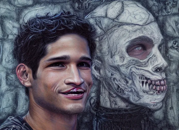 Prompt: a highly detailed terrifying portrait of tyler posey, james gurney, james jean