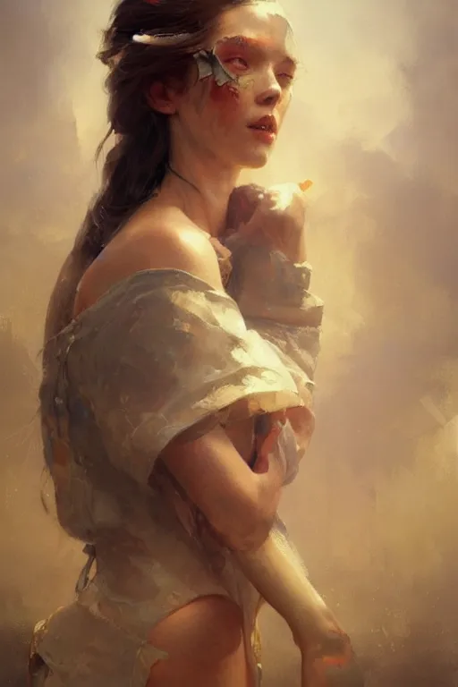 Image similar to but i miss you, oil painting, sunlit, paint texture, digital painting, highly detailed, artstation, sharp focus, illustration, concept art, ruan jia, charlie bowater, tom bagshaw, norman rockwell