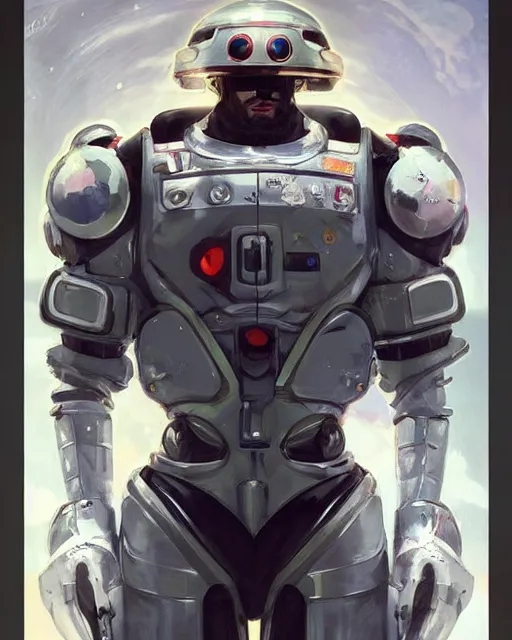 Image similar to gigachad luigi in a mech space suit by ilya kuvshinov, ernest khalimov body by krista sudmalis, fantasy character portrait, ultra realistic, concept art, intricate details, elegent, digital painting, smooth, sharp focus, illustration, art by artgerm and greg rutkowski and alphonse mucha, artstation