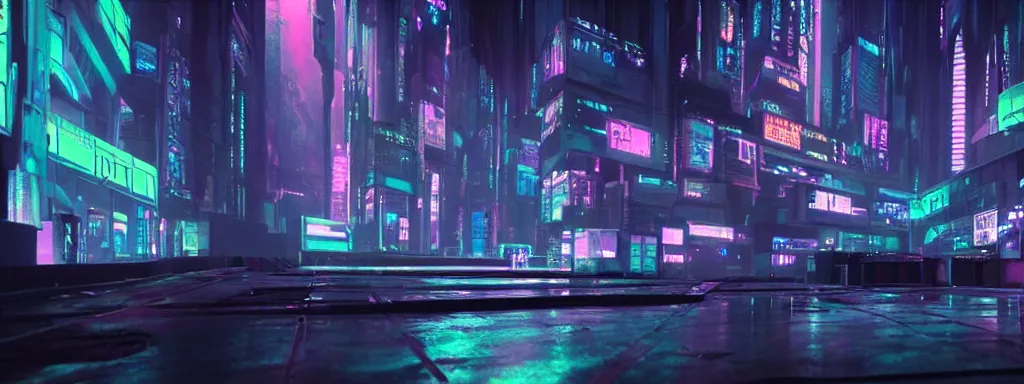 Prompt: matte painting of a dark neon cyberpunk underground rave in the film ghost in the shell by moebius, 8k, ultra realistic, unreal engine 5