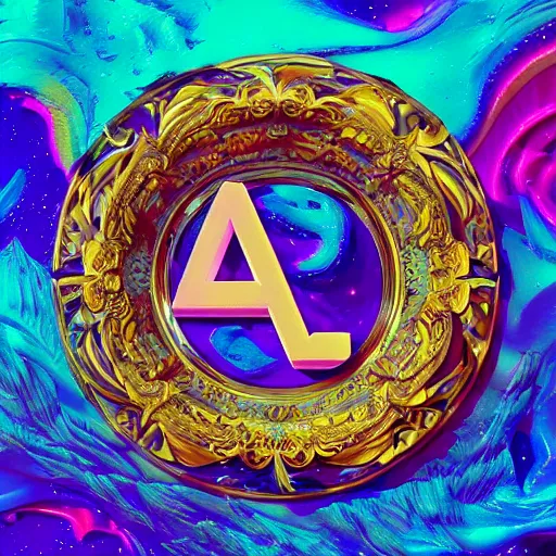 Image similar to a and w vaporwave logo, colorful, digital art, cosmic, 3 d high definition, trending on art station, photorealistic, high resolution, 8 k, octane, hyper detailed, insane details, intricate, elite, ornate, elegant trend, highly detailed and intricate, sharp focus, photography, unreal engine