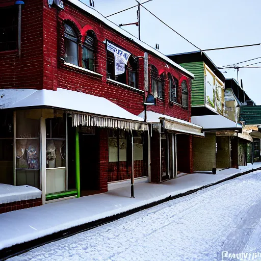 Image similar to snow falling, australia, nsw, inner west suburb, main street, winter