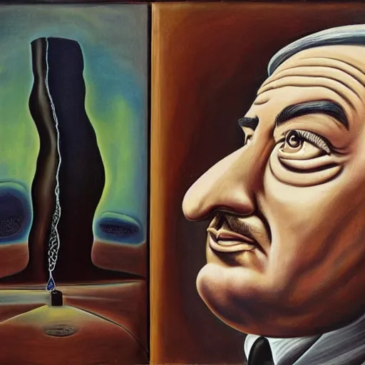 Prompt: a portrait of benjamin netanyahu melting, by salvador dali