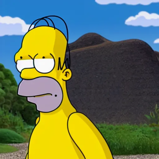 Image similar to homer simpson photo realistic 8 k resolution