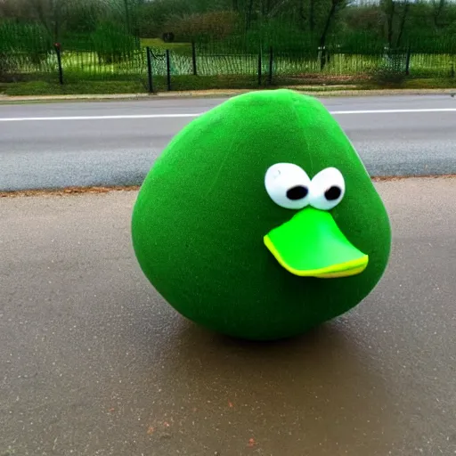 Prompt: a cabbage dressed as a duck