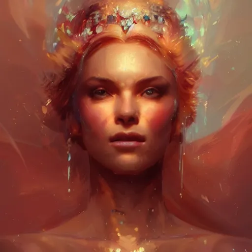 Image similar to a beautiful portrait of a crystal goddess by greg rutkowski and raymond swanland, trending on artstation, ultra realistic digital art