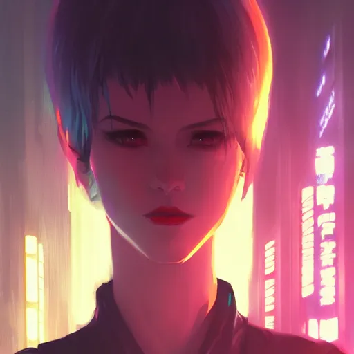 Prompt: Neo in Blade Runner, ambient lighting, 4k, anime key visual, lois van baarle, ilya kuvshinov, rossdraws, artstation