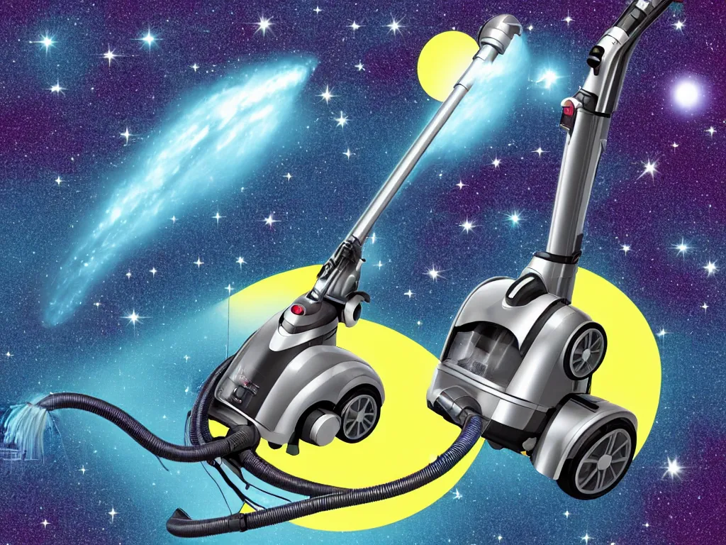 Prompt: intergalactic vacuum cleaner, science fiction, galaxy