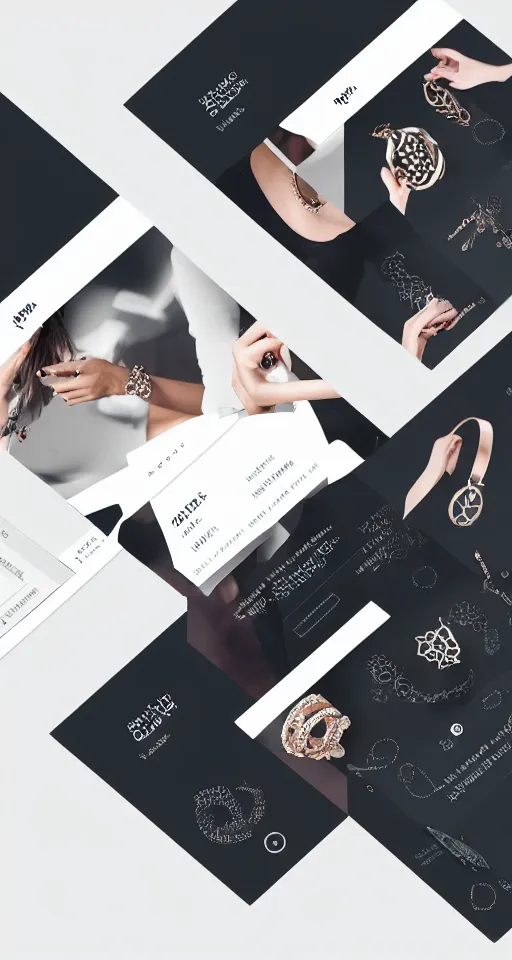 Image similar to landing page of a modern jewelry, web design, concept, awwwards, winning,