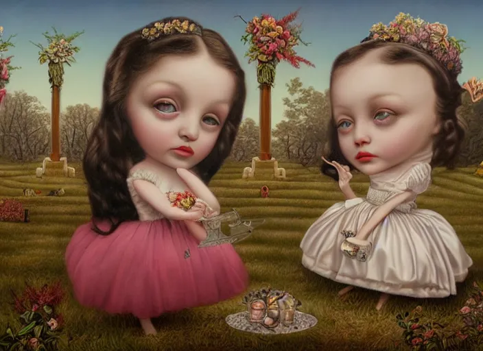 Prompt: the time breaking, lowbrow, matte painting, 3 - d highly detailed, in the style of mark ryden,