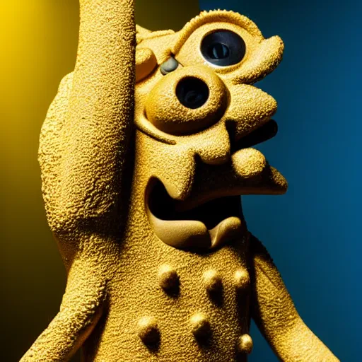 Image similar to a bronze statue of Spongebob Squarepants, studio lighting