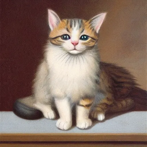 Prompt: cute cats in baroque art style