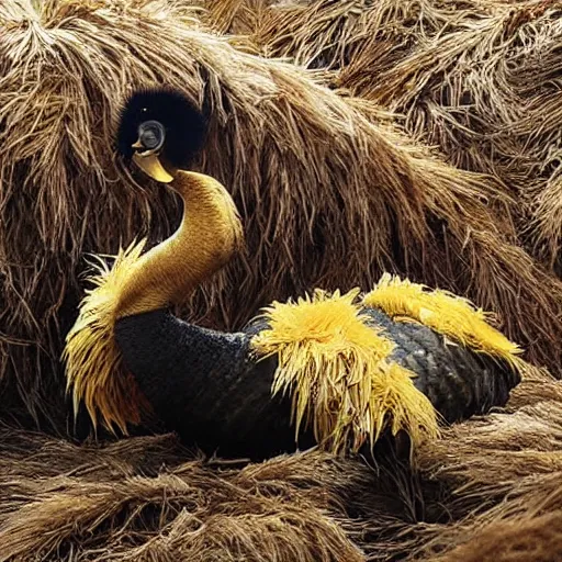 Prompt: a dodo with golden feathers, discovery channel footage