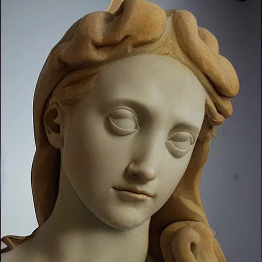 Image similar to renaissance sculpture of an anime girl