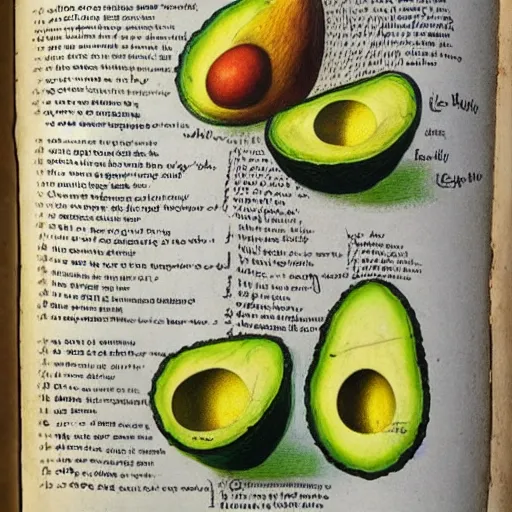 Prompt: a page from codex seraphinianus of how to merge emma watson with avocado