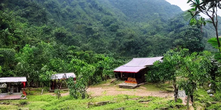 Image similar to a homestay place in Vietnam mountain area