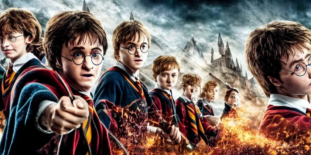 Prompt: a cgi film render still of the movie Harry potter in the style of Waya Steurbaut 2 trending on YouTube, cinematic, detailed 1000K, dark, inspiring, epic legendary