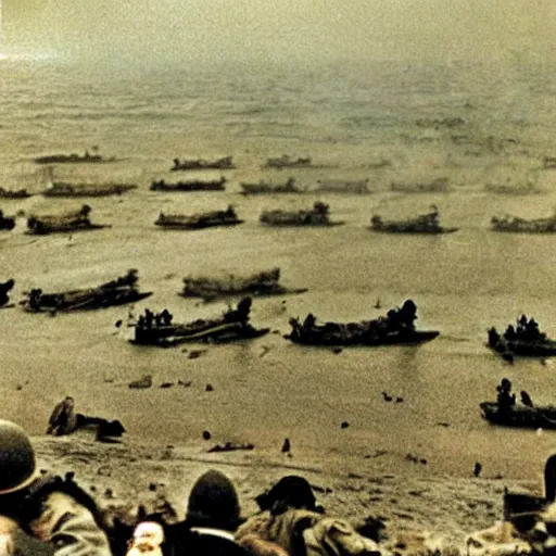 Prompt: the d - day, by robert capa,