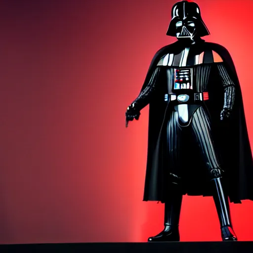 Image similar to rare photo of darth vader giving ted talk