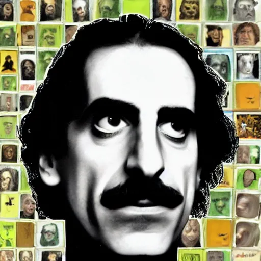 Prompt: literally just Frank Zappa's face, by every known artist, trending on Artstation