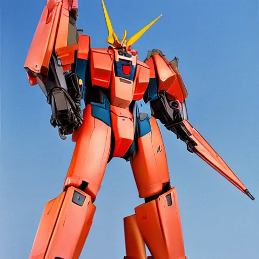 Prompt: sazabi mobile suit armed with scifi weapons by patrick woodroffe, ron mueck, carole feuerman, victo ngai