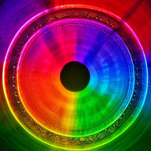 Image similar to circle of life, white background, rainbow colors, 8 k