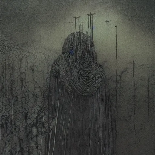 Image similar to a menacing church in a dark valley, high detailed beksinski painting, by adrian ghenie and gerhard richter. art by takato yamamoto. masterpiece, deep colours.