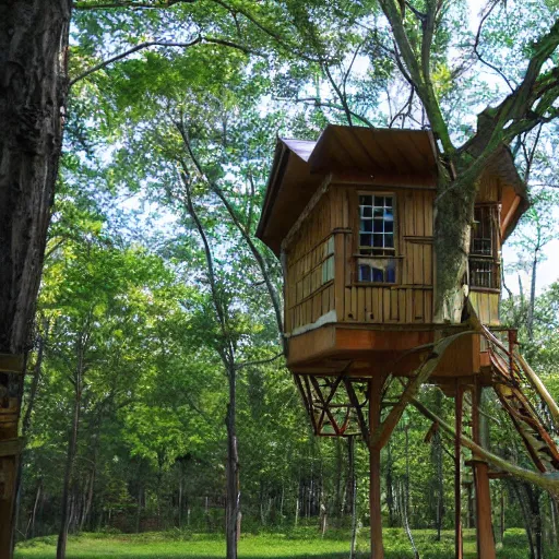 Prompt: a blueprint of a treehouse design