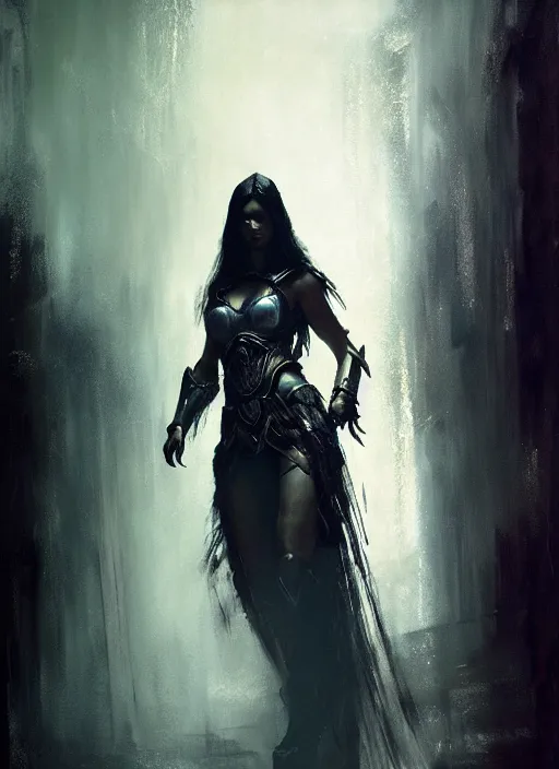 Prompt: adriana lima as mage wearing arcane light armor, fantasy, cinematic lighting, by jeremy mann