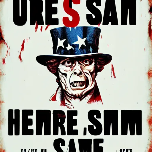 Image similar to uncle sam, horror film poster