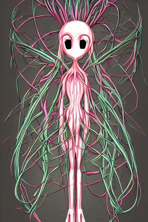 Image similar to radish humanoid, symmetrical, highly detailed, digital art, sharp focus, trending on art station, anime art style