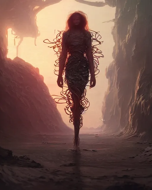 Prompt: mand with long hair finally getting samsung 2 2, sci - fi, missing panels, intricate abstract upper body intricate artwork, full body, by tooth wu, wlop, beeple, dan mumford. concept art, octane render, deviantart, greg rutkowski, cinematic, key art, hyperrealism, iridescent accents