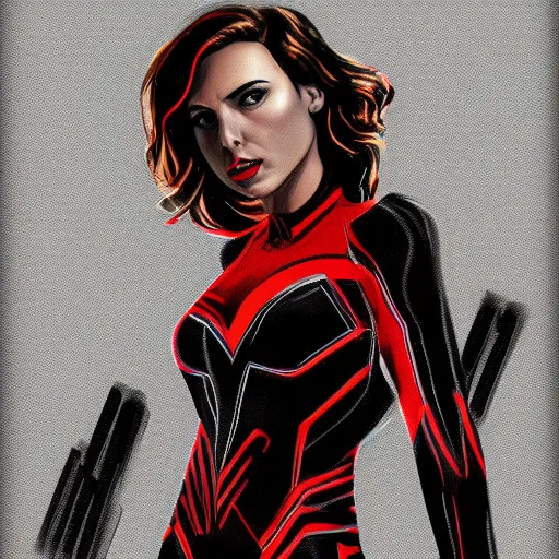 Image similar to Digital painting of Gal Gadot as Black Widow, from The Avengers (2012)