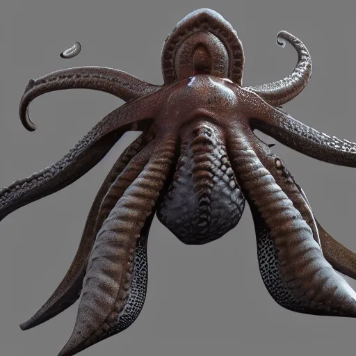 Prompt: an octopus wearing custom fitted armor, heavy plate armor, realistic octane render, high detail