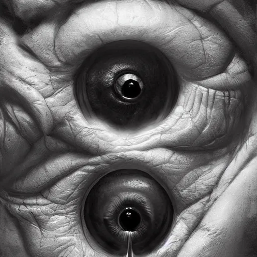 Prompt: four living creatures that had eyes all over their bodies,digital Art, hiperrealist Detailed, cinematographic, artstation Greg rutkowski