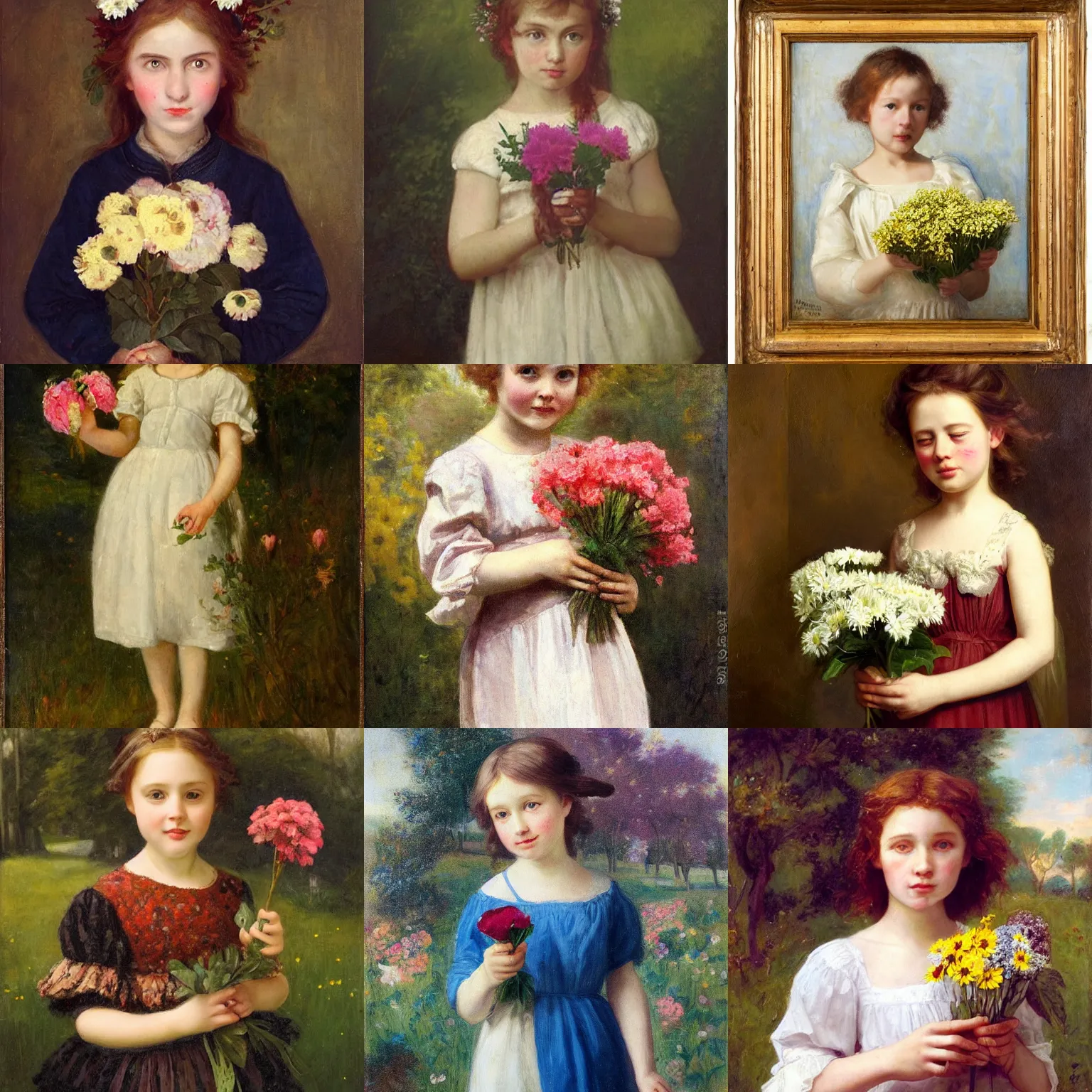 Image similar to A beautiful girl holding flowers in her hand, Anderson, Sophie