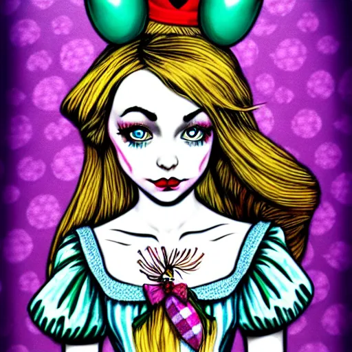 Image similar to alice in wonderland in the style of jasmine becket - griffith