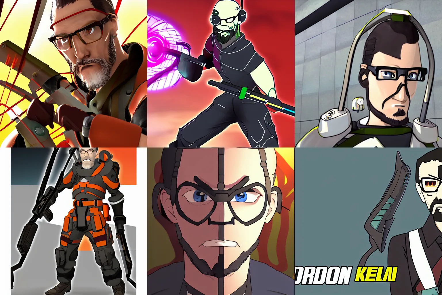 Prompt: Gordon Freeman in kwaii anime style, 4k,